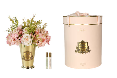 GSG02 | NEW Grand Summer Posy in Blush - Gold Vase